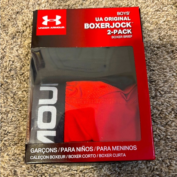 Under Armour Boys' Red Boxerjock Briefs 2-Pack youth medium boxer - Picture 1 of 3